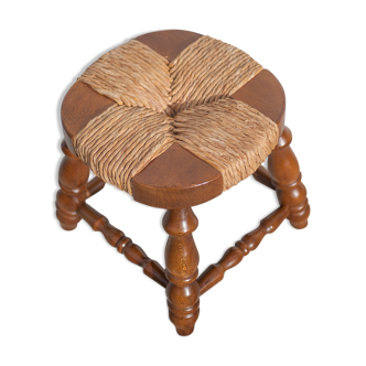 French vintage stool regional vintage solid wood bottom stool with mulched top