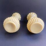 Pair of vintage Vierzon beige opaline vases