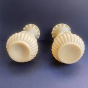 Pair of vintage Vierzon beige opaline vases