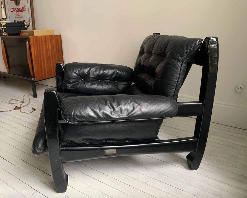 Armchair and footrest by Luciano Frigerio 1960