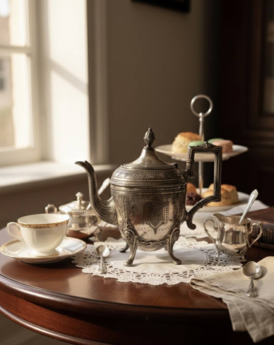 Silver-plated teapot - Napoleon III style - 1870