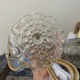 Set of two vintage globe players in chiseled glass