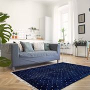 Tapis marocain moderne bleu foncé 240x180cm