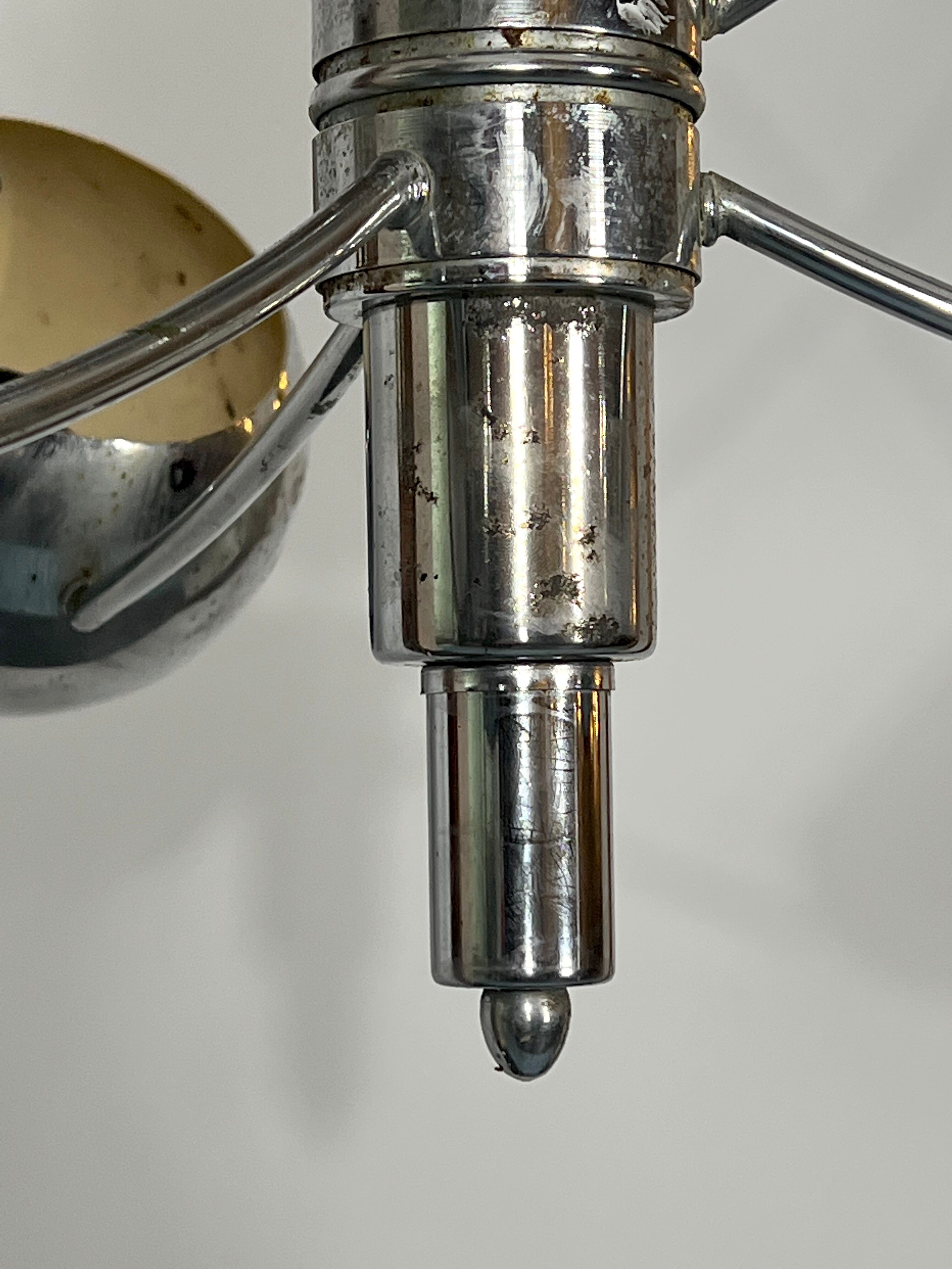Goffredo Reggiani, satellite chrome chandelier from 60s