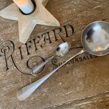 1 ladle and 1 spoon in silver