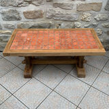 Wooden coffee table and tiles