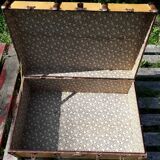 Old wooden travel trunk