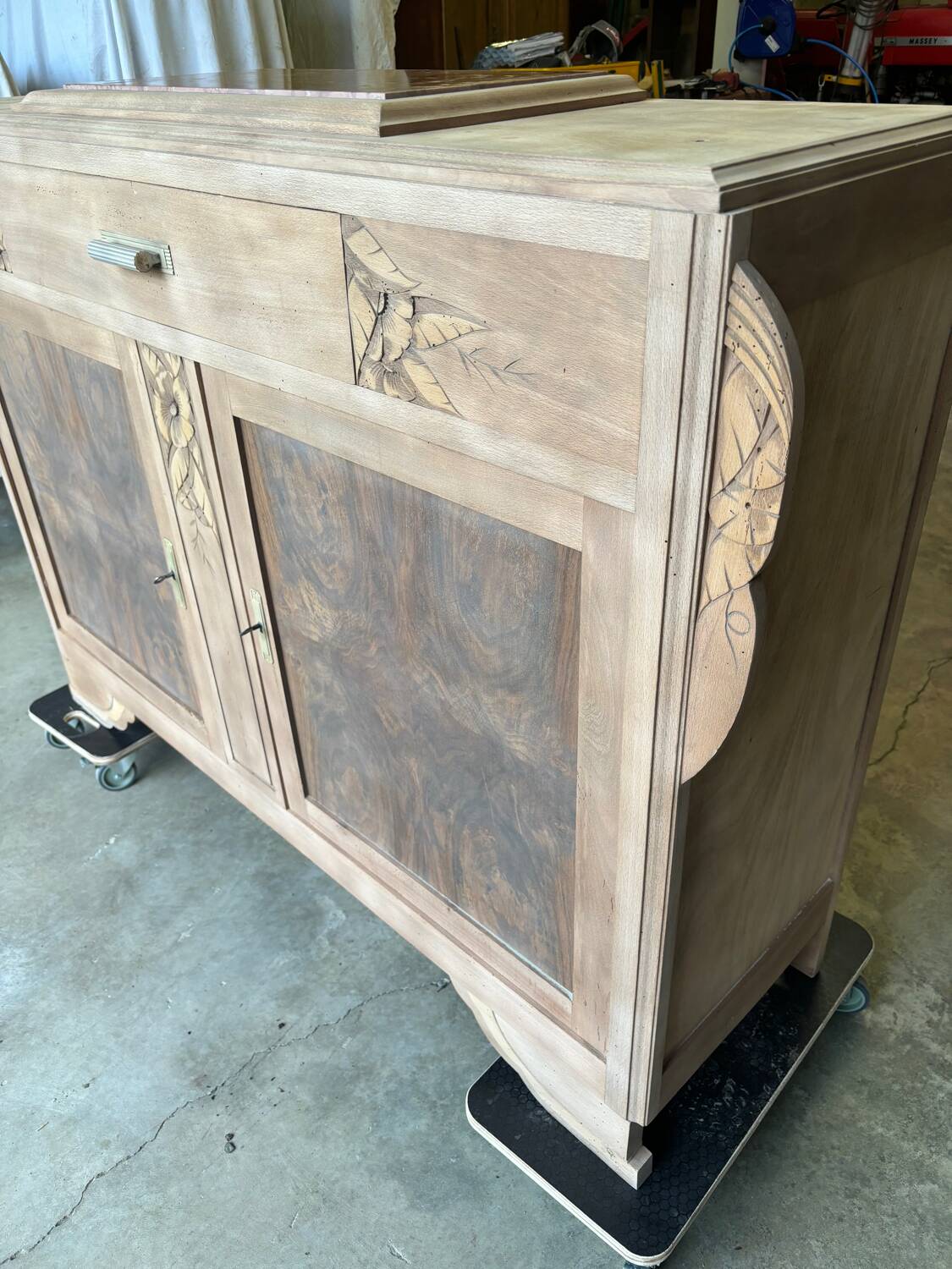 Raw wood sideboard