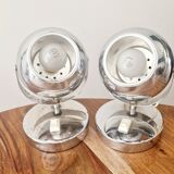 Paire de lampes design Space Age 1960 chromées