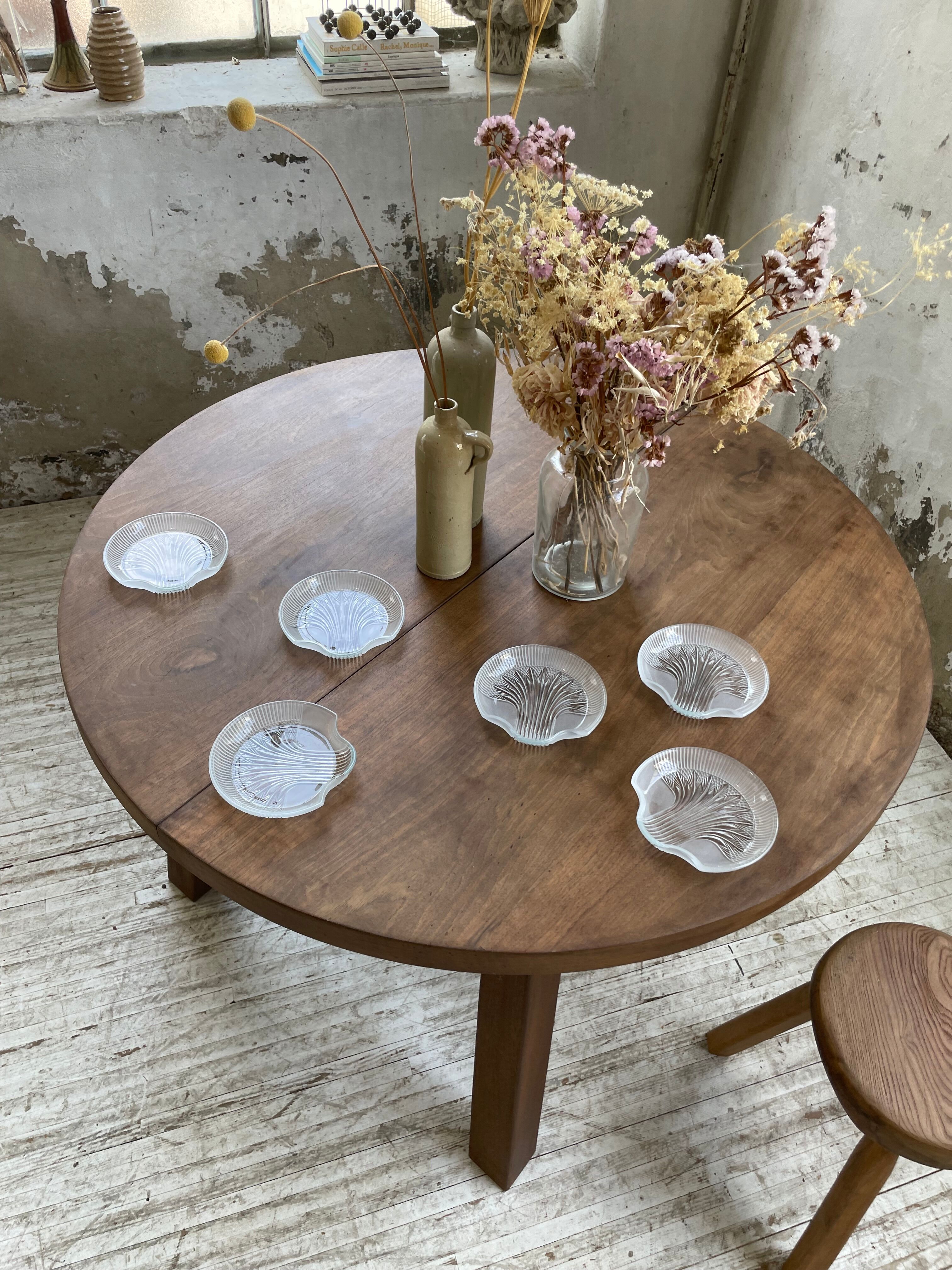 Six ridged glass ramekins