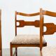 Set of six sculptural beech wood Italian dining chairs