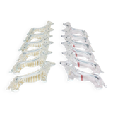 12 vintage plexiglass knife rests with dachshund design