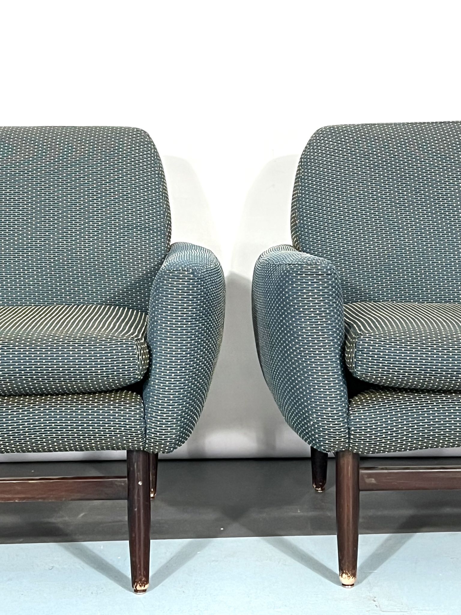 Italian Mid-century wood modern armchairs from 60s