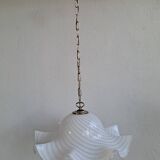 Vintage murano white swirl ceiling lamp