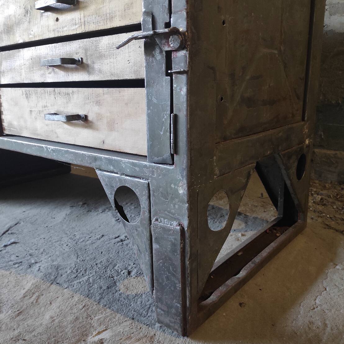 Opel Blitz Workbench Set | Vintage Military Table & Drawer Unit