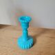 Blue opaline candle holder
