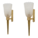 Pair of Mid-century Modern Italian Brass and Pulegoso Murano Glass Sconces