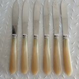 6 cheese knives, vintage