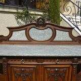 Buffet Sculpted in Walnut marble style Louis XVI