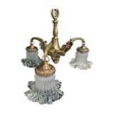 Chandelier " Art Nouveau " Bronze Solid gilded