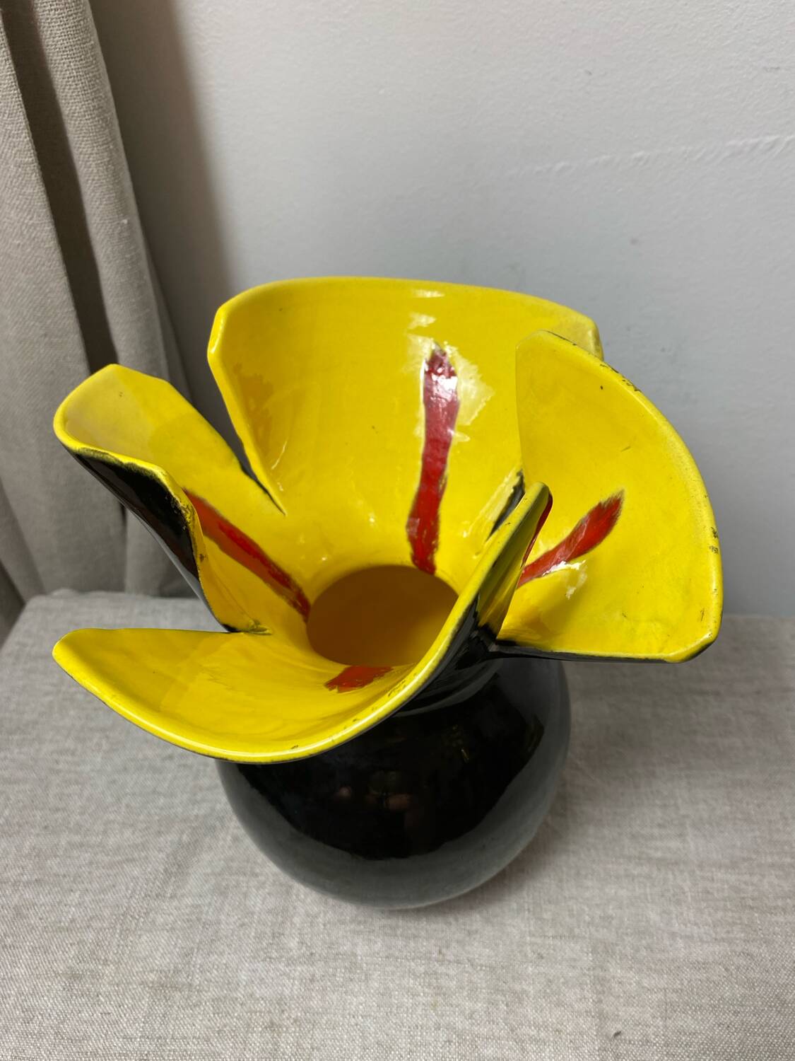 Vallauris ceramic flower vase