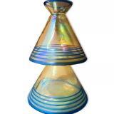 Vintage vase in iridescent glass 70s 80s