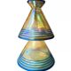 Vintage vase in iridescent glass 70s 80s