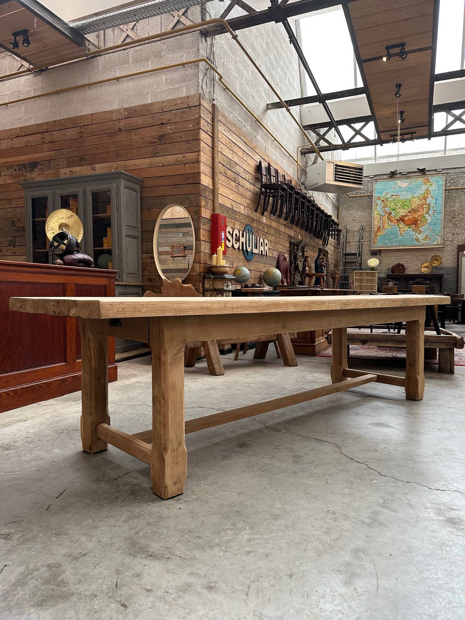 Very large solid oak farm table