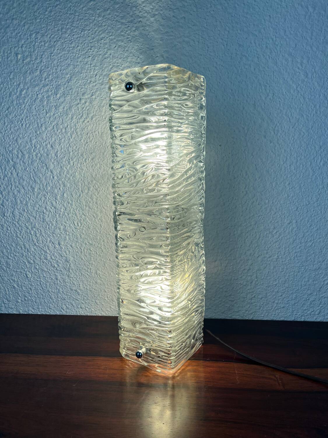 1960s frosted molded glass wall sconce