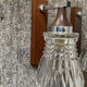 Pair of 60s teak and molded glass sconces