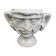 Large white earthenware flowerpot with faun heads circa 1900