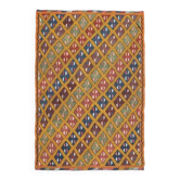 Tapis turc Oushak fait main en laine et coton orange 158x233 des années 1970