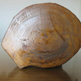 Brutalist tripod stool in solid wood 50s 60s