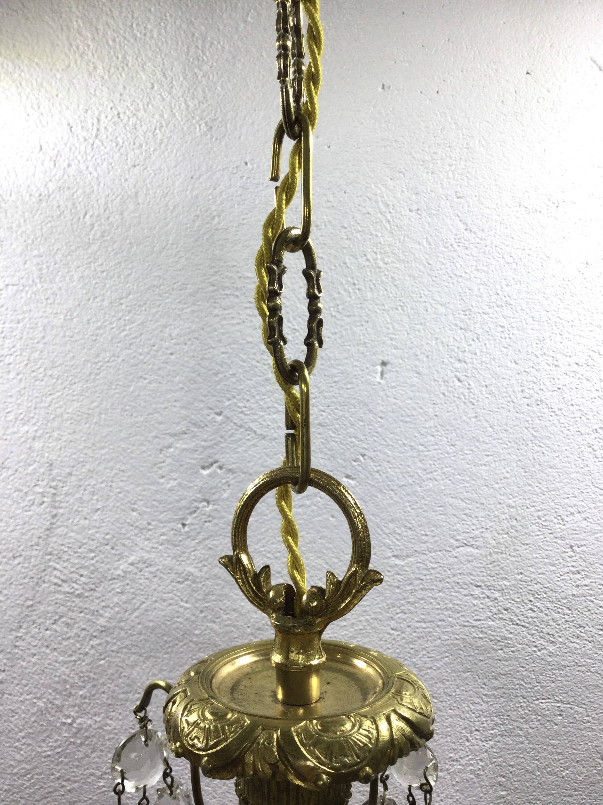 4-light bronze Napoleon III chandelier