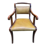 English office armchair mahogany and leather