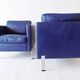 De Sede DS118 pair of blue leather club chairs