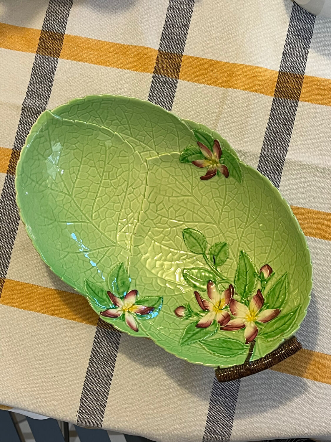 Slip fruit cup leaves flowers Carlton Ware England