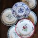 6 flat plates La Lorraine Salins Gien English Indies