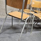 Lot of 18 vintage stackable bistro chairs 1970