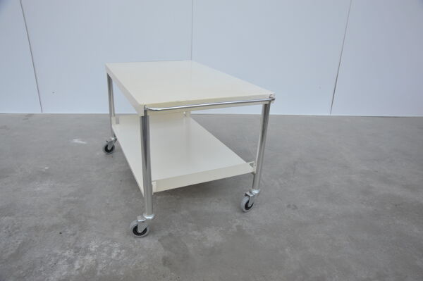 Desserte en métal blanc des années 60