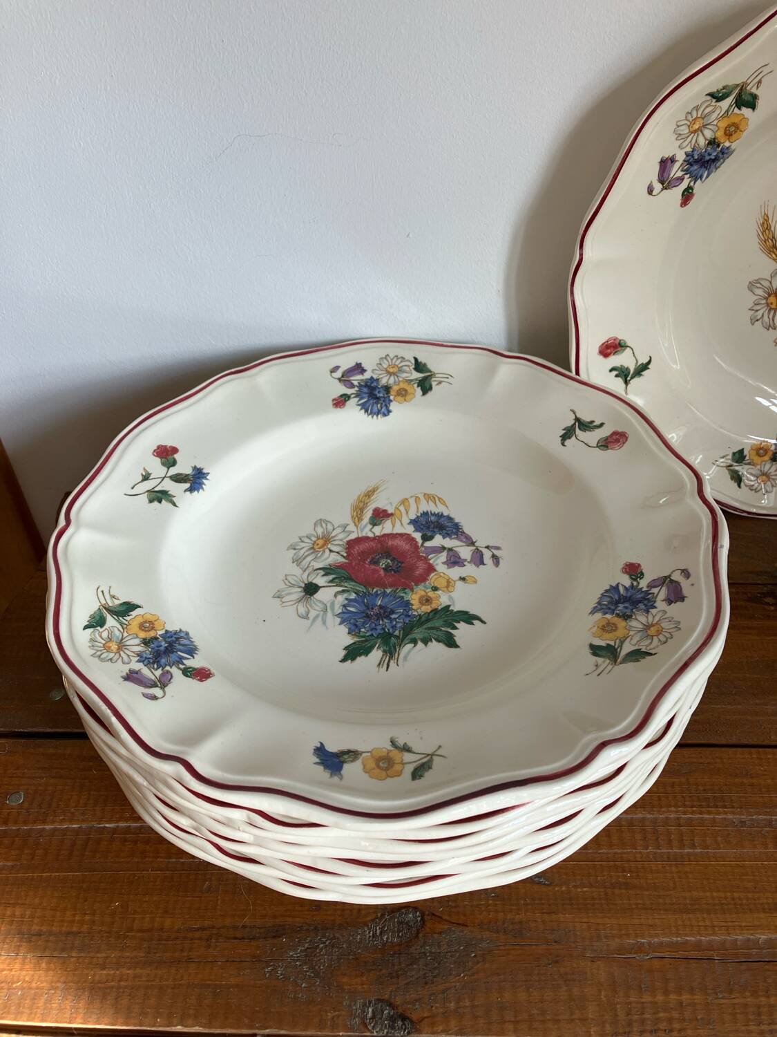 9 Sarreguemines soup plates