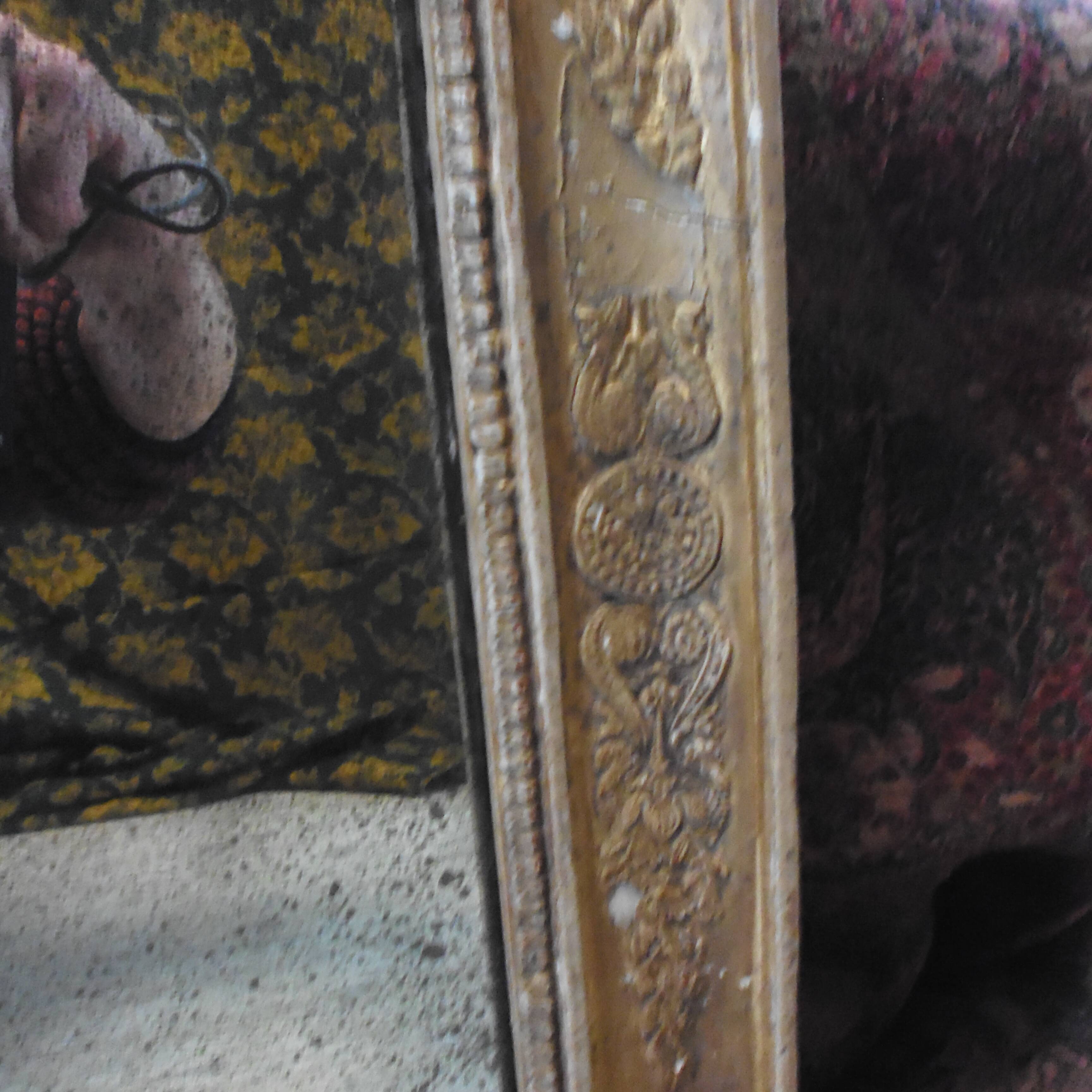 Mirror Restoration in gilded wood and mercury ice 62x48 cm