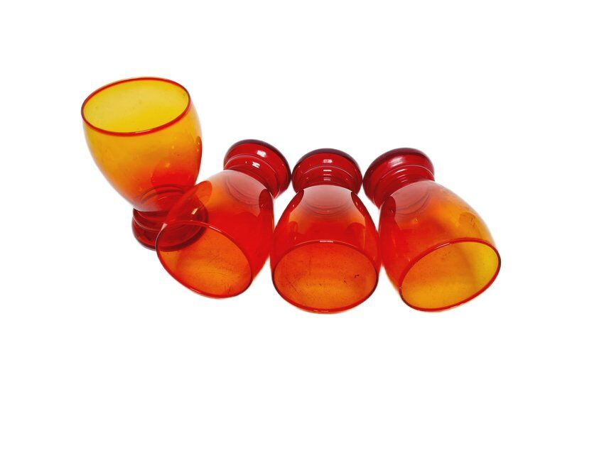 Ensemble de jus postmoderne de Barbara Glassworks, Pologne, années 1970, ensemble de 4.