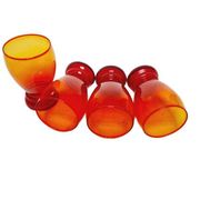 Postmodern juice set from Barbara Glassworks, Poland, 1970s, set of 4