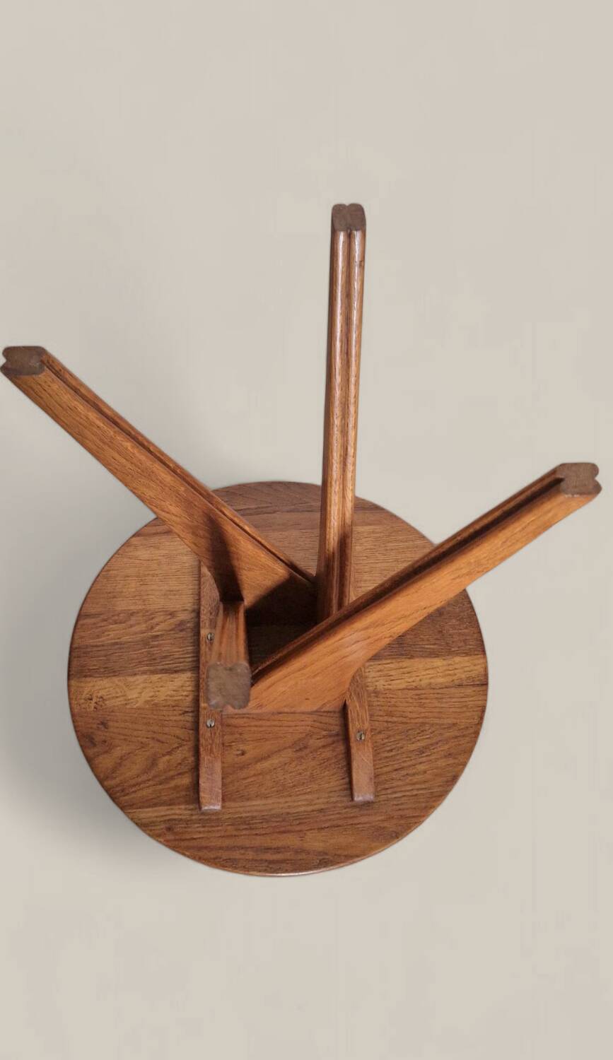 Solid oak side table – Scandinavian design from the 1950s