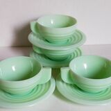 Four Art-Deco opaline cups