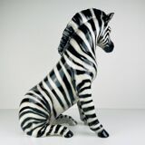 Large ceramic zebra sculpture from Bassano, Italy, 2000s.