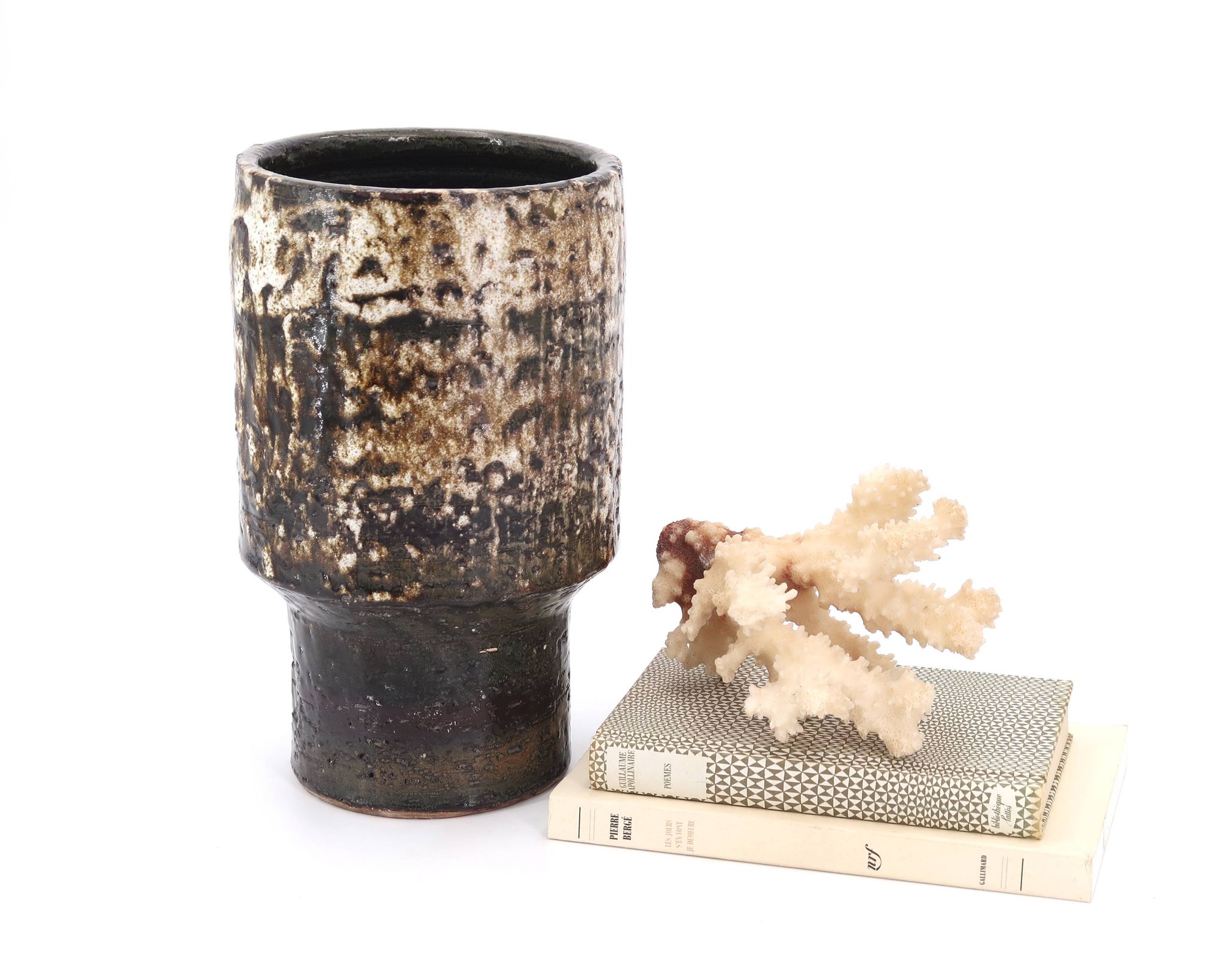 Fat lava ceramic vase by Pieter Groeneveldt, 1950s