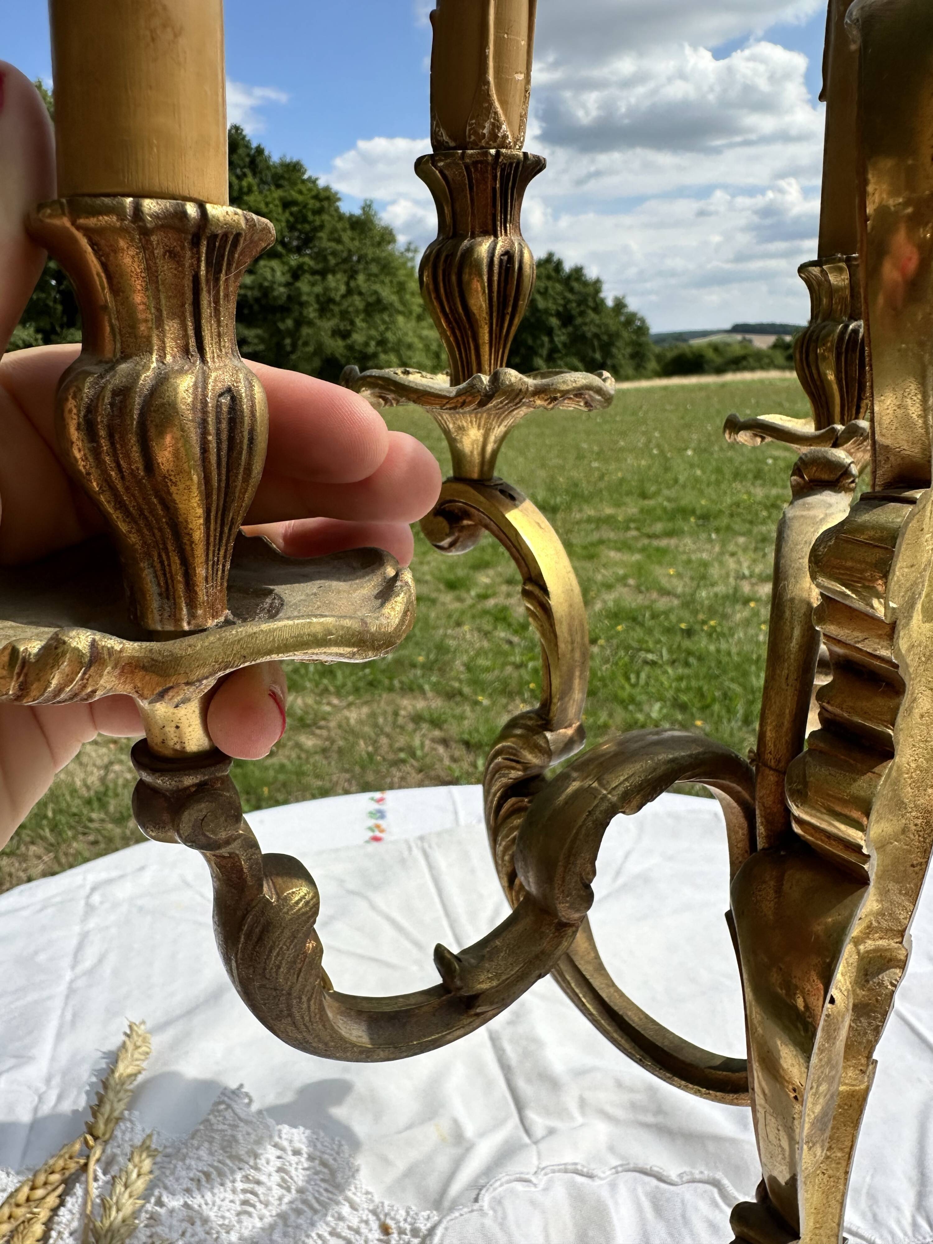 Magnificent 19th Century Louis XV Style Gilt Bronze Wall Candle Holder