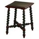 Vintage Scandinavian Stool Painted in Dark Green and Dark Red Wood, Folk Style, 1940s